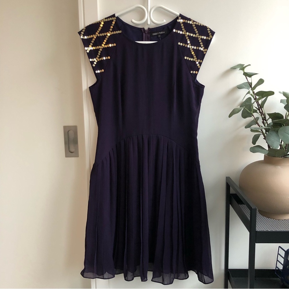 Midnight Purple Chiffon Dress | S